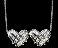 “Cross my Heart” Duo Small Hearts Necklace 