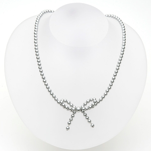 Swavorski Crystal Pearl Bow Necklace